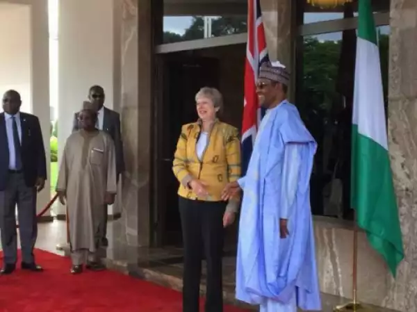 UK Prime Minister, Theresa Visited Nigeria, meets Buhari in Aso Rock
